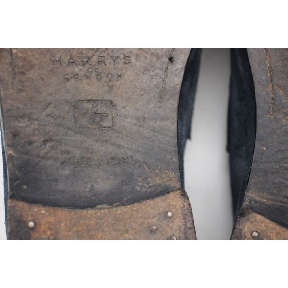 Harrys of London Tassel Loafer Men's Size 42 US 8 Navy Suede Made In Italy - Picture 11 of 13